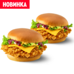 Пара со скидкой: 2 Новогодних бургера курица с клюквенным соусом