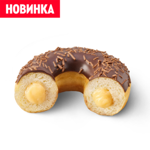 Донат ваниль в шоколаде